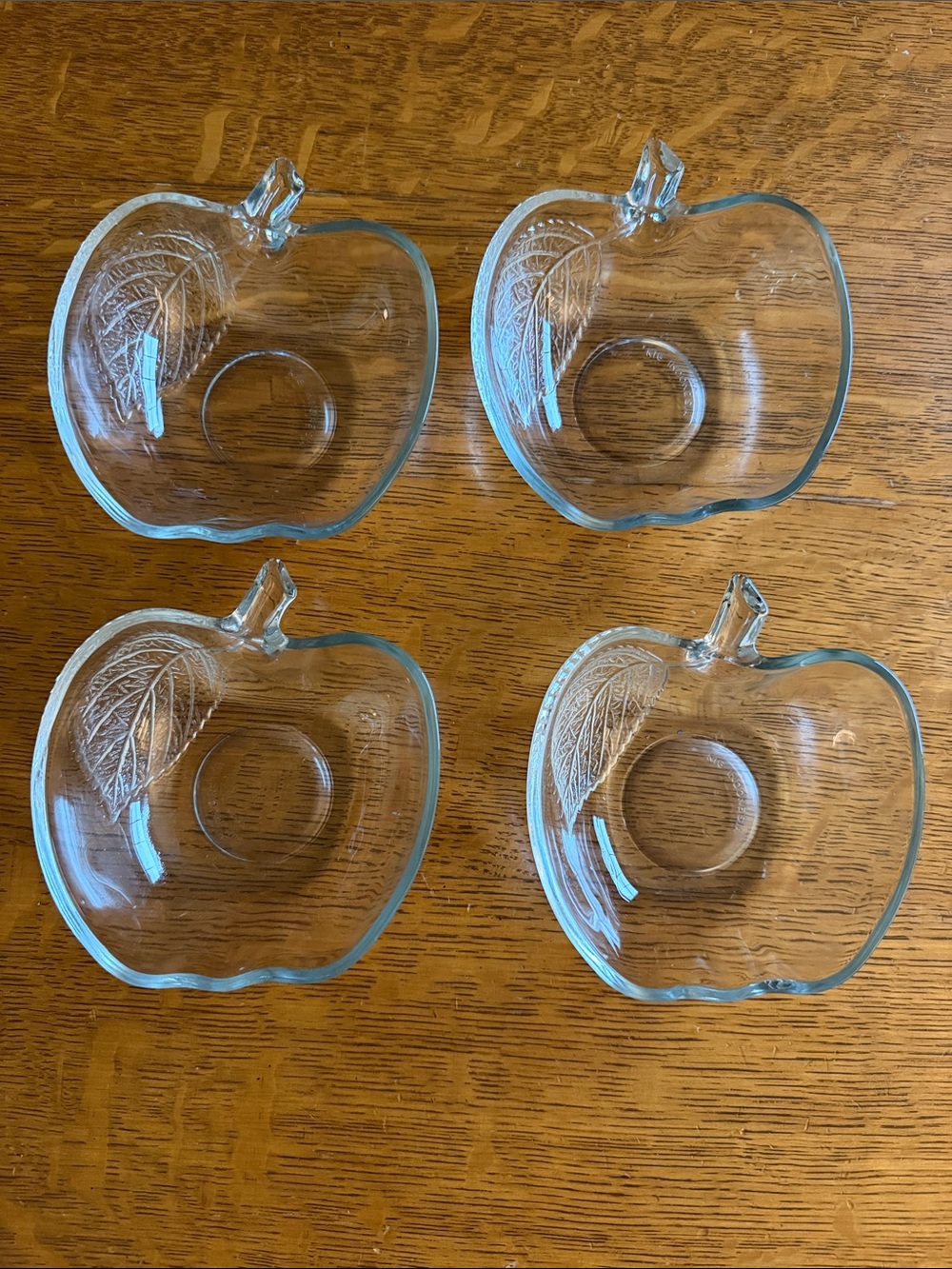 Vintage KIG apple shaped glass bowls
